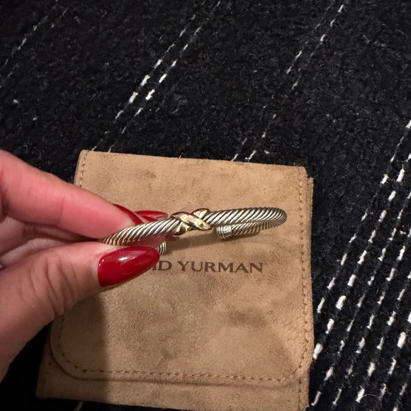 David Yurman Silver Bracelet with Gold Accents - Picture 2 of 5